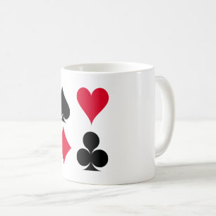 Patroon met kaartsymbolen afspelen koffiemok
