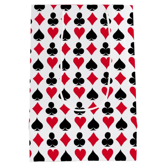 Patroon met kaartsymbolen afspelen medium cadeauzakje (Achterkant)