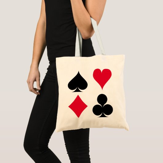Patroon met kaartsymbolen afspelen tote bag (Voorkant (product))