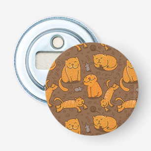 Patroon met katten button flesopener