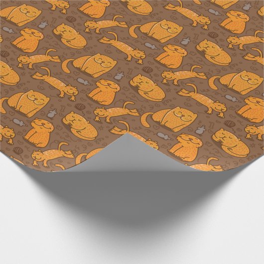 Patroon met katten cadeaupapier (Hoek)