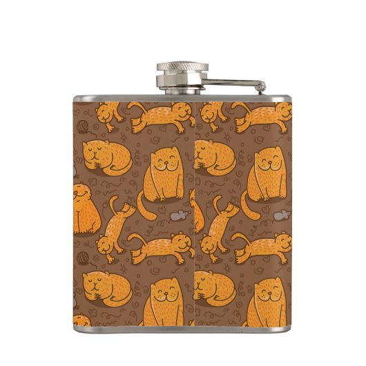 Patroon met katten heupfles (Achterkant)