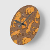 Patroon met katten ronde klok (Hoek)