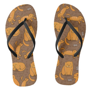 Patroon met katten teenslippers