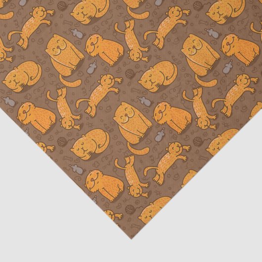Patroon met katten tissuepapier (Detail)
