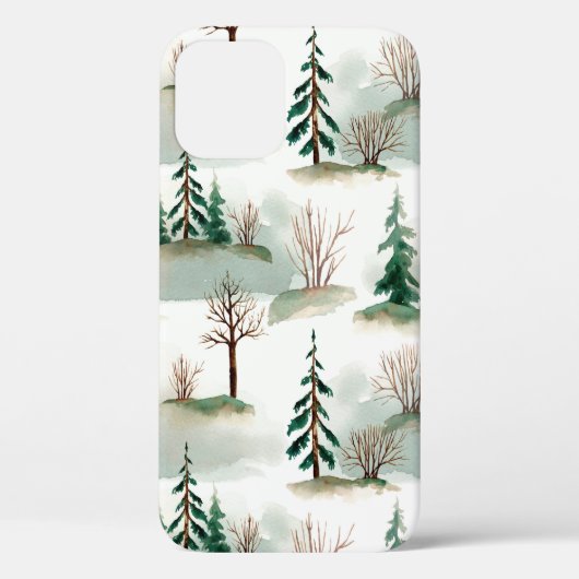 Patroon met kerstbomen, bomen en struiken. Bl Case-Mate iPhone Case (Achterkant)