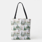 Patroon met kerstbomen, bomen en struiken. Bl Tote Bag (Achterkant)