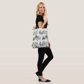 Patroon met kerstbomen, bomen en struiken. Bl Tote Bag (Op model)