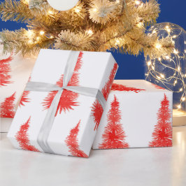 Patroon met kerstboomstructuur roodroodWaterverf Cadeaupapier