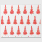 Patroon met kerstboomstructuur roodroodWaterverf Cadeaupapier (Vlak)