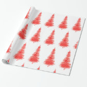 Patroon met kerstboomstructuur roodroodWaterverf Cadeaupapier (Uitgerold)