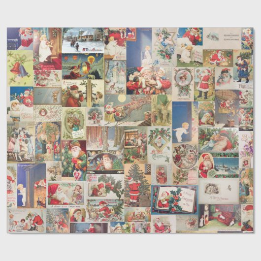 Patroon met kerstfeestelijke kerstcadeaukaarten cadeaupapier (Vlak)