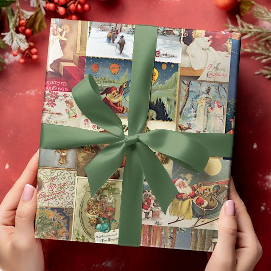 Patroon met kerstfeestelijke kerstcadeaukaarten cadeaupapier