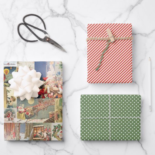 Patroon met kerstfeestelijke kerstcadeaukaarten inpakpapier vel (Voorkant)