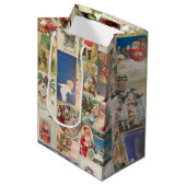 Patroon met kerstfeestelijke kerstcadeaukaarten medium cadeauzakje (Voorkant Gekanteld)