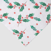 patroon met kerstheilige en rode bessen tissuepapier (Detail)