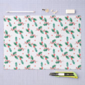 patroon met kerstheilige en rode bessen tissuepapier (Craft)