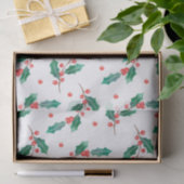 patroon met kerstheilige en rode bessen tissuepapier (Geschenk)