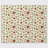 Patroon met kerstmotieven cadeaupapier (Vlak)