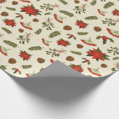 Patroon met kerstmotieven cadeaupapier (Hoek)