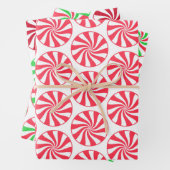 patroon met kerstpepermunt inpakpapier vel (In situ)