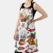 Patroon met kerstversieringen met Vintage, speelgo Schort (Insitu)