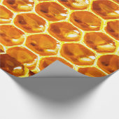 Patroon met kleine gele honingraattegels cadeaupapier (Hoek)