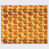 Patroon met kleine gele honingraattegels cadeaupapier (Vlak)