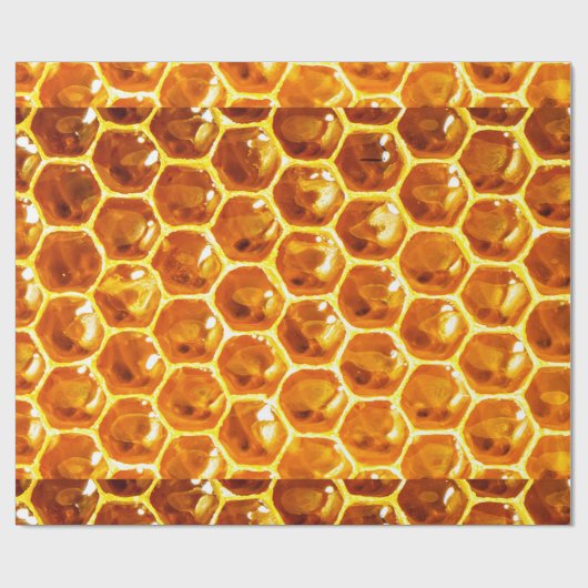 Patroon met kleine gele honingraattegels cadeaupapier (Vlak)