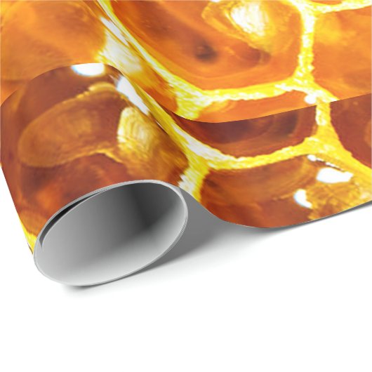 Patroon met kleine gele honingraattegels cadeaupapier (Rol Hoek)