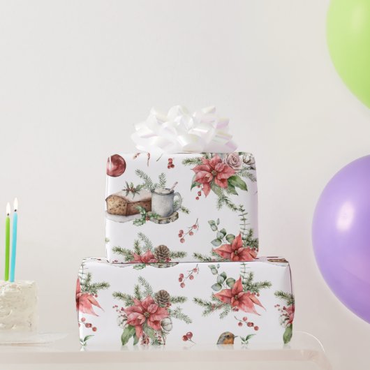 patroon met kleurrijke kerstsymbolen cadeaupapier (Feestgeschenken)