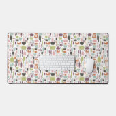 Patroon met kleurrijke kookpictogrammen bureaumat (Keyboard & Muis)
