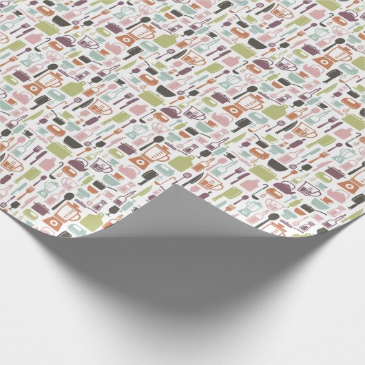 Patroon met kleurrijke kookpictogrammen cadeaupapier (Hoek)