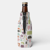 Patroon met kleurrijke kookpictogrammen flesjeskoeler (Fles Achterkant)