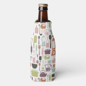Patroon met kleurrijke kookpictogrammen flesjeskoeler (Fles Voorkant)