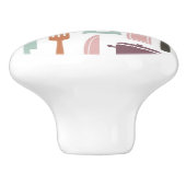 Patroon met kleurrijke kookpictogrammen keramische knop (Zijkant)