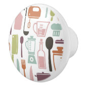 Patroon met kleurrijke kookpictogrammen keramische knop (Rechts)