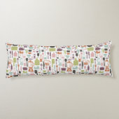 Patroon met kleurrijke kookpictogrammen lichaamskussen (Achterkant)