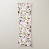 Patroon met kleurrijke kookpictogrammen lichaamskussen (Voorkant Verticaal)