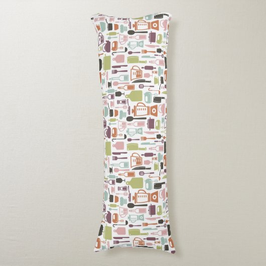 Patroon met kleurrijke kookpictogrammen lichaamskussen (Voorkant Verticaal)