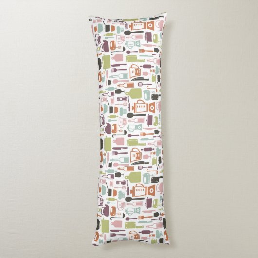 Patroon met kleurrijke kookpictogrammen lichaamskussen (Achterkant (Verticaal))