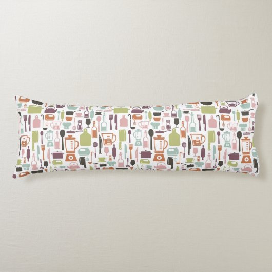 Patroon met kleurrijke kookpictogrammen lichaamskussen (Voorkant)