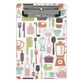 Patroon met kleurrijke kookpictogrammen mini klembord (Voorkant)