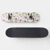 Patroon met kleurrijke kookpictogrammen persoonlijk skateboard (Horizontaal)