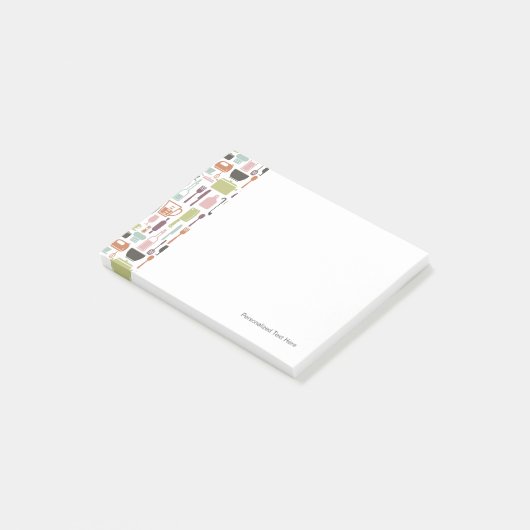 Patroon met kleurrijke kookpictogrammen post-it® notes (Schuin)