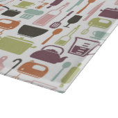 Patroon met kleurrijke kookpictogrammen snijplank (Hoek)