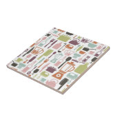 Patroon met kleurrijke kookpictogrammen tegeltje (Zijkant)