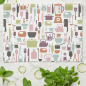 Patroon met kleurrijke kookpictogrammen theedoek (Gevouwen)