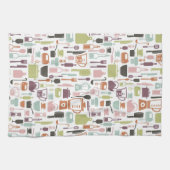 Patroon met kleurrijke kookpictogrammen theedoek (Horizontaal)