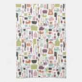 Patroon met kleurrijke kookpictogrammen theedoek (Verticaal)